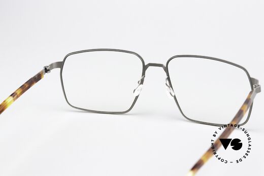 Lindberg 9635 Strip Titanium Version Mit Azetatbügeln, Titan-Fassung kann natürlich beliebig verglast werden, Passend für Herren und Damen