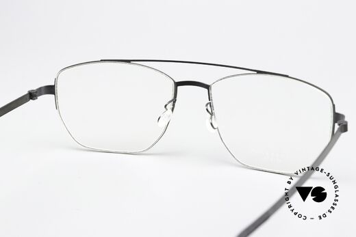 Lindberg 9618 Strip Titanium Designerbrille Schwarz Unisex, die orig. DEMOgläser können beliebig getauscht werden, Passend für Herren und Damen