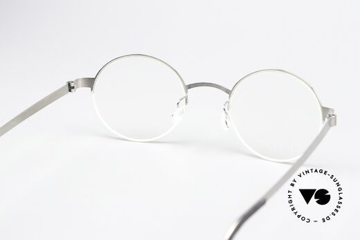 Lindberg 7413 Strip Titanium Runde Nylorbrille Silber, die orig. DEMOgläser können beliebig getauscht werden, Passend für Herren und Damen
