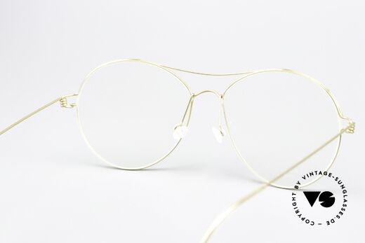Lindberg April Air Titan Rim Titan Brille Gold Glänzend, eleganter Rahmen ohne Schrauben, Nieten oder Lötungen, Passend für Damen