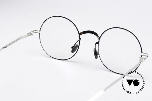 Mykita Sigur Runde Brille Schwarz Silber, die Fassung ist beliebig verglasbar (optisch / Sonne), Passend für Herren und Damen