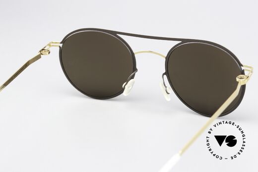 Mykita Tore Runde Sonnenbrille Gold Terra, Sonnengläser (100% UV) können auch ersetzt werden, Passend für Herren und Damen