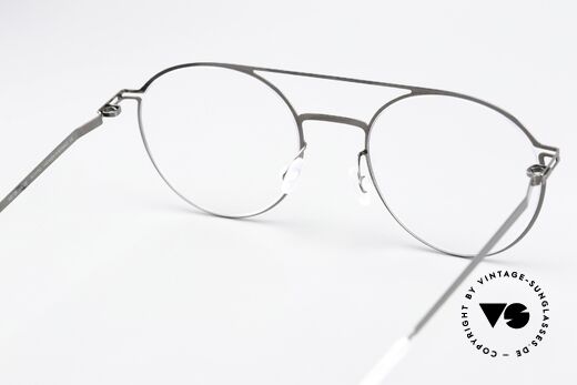Mykita Kjell Runde Brille Shiny Graphite, genial flexible Brillenfassung in einer medium Größe, Passend für Herren und Damen