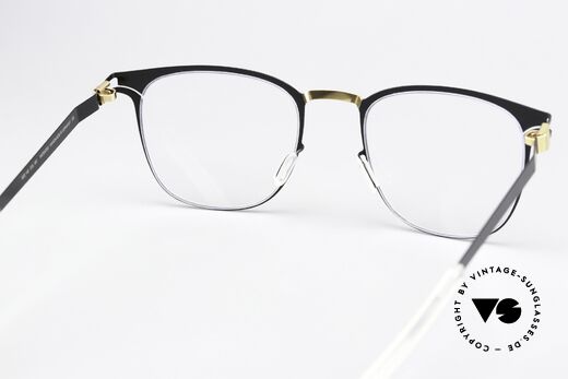Mykita Thabani Eckige Brille Schwarz Gold, die Fassung ist beliebig verglasbar (optisch / Sonne), Passend für Herren und Damen