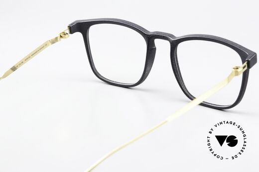 Mykita Mylon Jujubi Eckige Pantobrille Schwarz Gold, Fassung ist beliebig verglasbar (optisch/Sonne), Passend für Herren und Damen