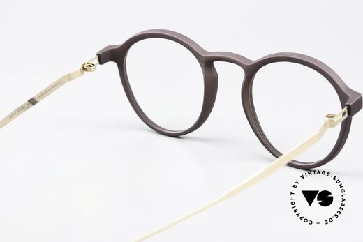 Mykita Mylon Acai Runde Pantobrille Braun Gold, Fassung ist beliebig verglasbar (optisch/Sonne), Passend für Herren und Damen