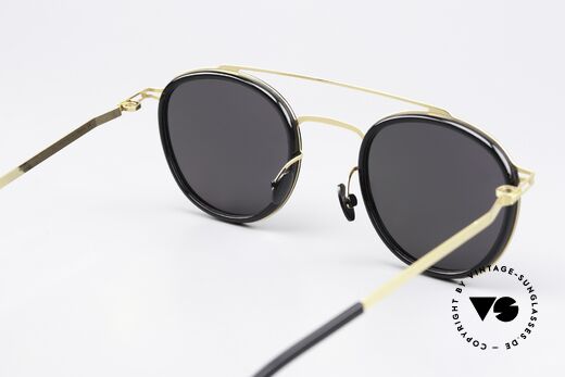 Mykita Olli Panto Sonnenbrille Schwarz Gold, Sonnengläser (100% UV) sind ggf. auch austauschbar, Passend für Herren und Damen