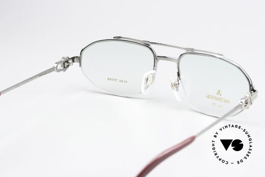 Machiavelli 24-70 Alte 80er Brille Platinum, ungetragenes 80er Einzelstück mit orig. Machiavelli Etui, Passend für Herren