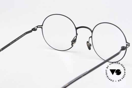 Mykita Quenby Runde Brille Unisex Schwarz, die Fassung ist beliebig verglasbar (optisch / Sonne), Passend für Herren und Damen
