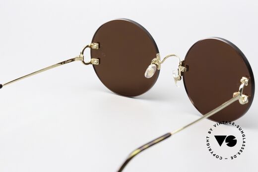 Cartier C-Decor Rimless Feminine Oversize Round, edle Sonnengläser von ZEISS für 100% UV Protection, Passend für Damen