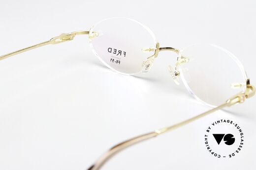 Fred Prestige Zirconium Edelstein Randlosbrille 90er, ungetragene Rarität (wie alle unsere 90er Luxusbrillen), Passend für Herren und Damen