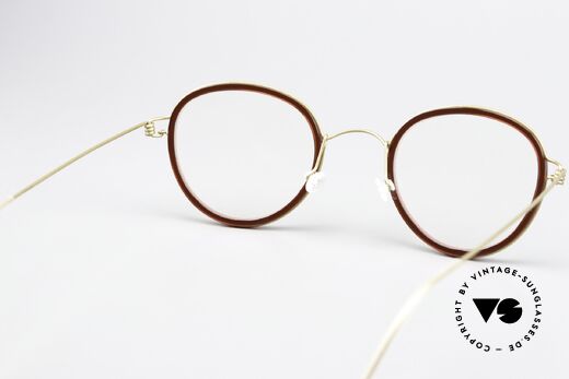 Lindberg Jackie 46 Air Titan Rim Damenbrille Weinrot Gold, Fassung kann beliebig (optisch / Sonne) verglast werden, Passend für Damen