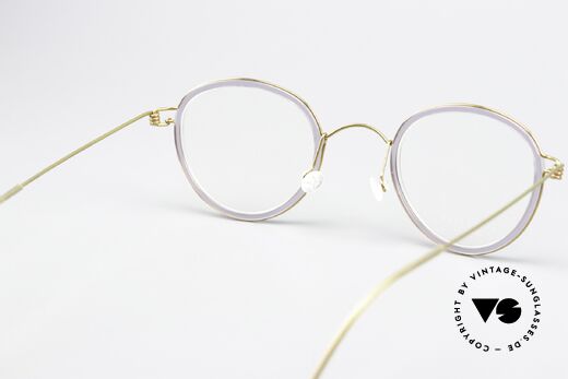 Lindberg Jackie 44 Air Titan Rim Gold & Violett Transluzent, Fassung kann beliebig (optisch / Sonne) verglast werden, Passend für Damen