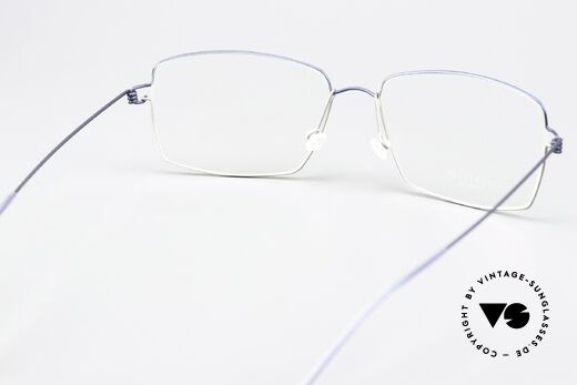 Lindberg Jimmy Air Titan Rim Herrenbrille Blau Grau Eckig, eleganter Rahmen ohne Schrauben, Nieten oder Lötungen, Passend für Herren