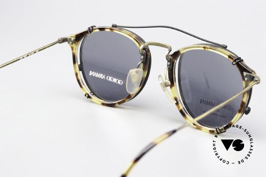 Giorgio Armani 318 Panto Brille Mit Sonnenclip, KEINE Retromode; ein altes Armani-Original; 49-20, Passend für Herren