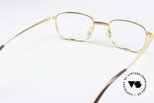 Jil Sander J90 Vergoldete Titanfassung 90er, ungetragenes 90er Modell im Stile der alten Cartiers, Passend für Herren und Damen