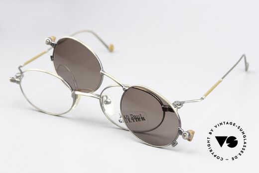 Jean Paul Gaultier 55-8106 Ovale Vintage Brille Clip-On, Größe: large, Passend für Herren und Damen