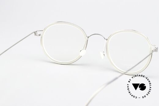 Lindberg Lex 45 Air Titan Rim Brille In Silber Und Kristall, orig. Lindberg DEMO-Gläser sind beliebig austauschbar, Passend für Herren und Damen