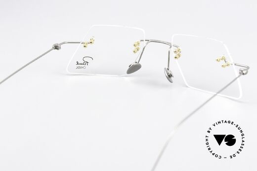 Paul Chiol 04 Randlose 90er Brillenkunst, Glasform- & Glasgröße kann Ihr Optiker ggf. ändern, Passend für Herren und Damen