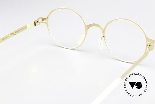 Mykita Pit Runde Brille Glossy Gold, die Fassung ist beliebig verglasbar (optisch / Sonne), Passend für Herren und Damen