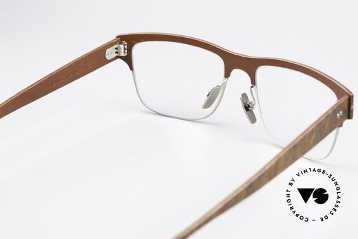 Lucas de Stael Nemus 14 Holz Rindsleder Naturbrille, die Fassung ist beliebig verglasbar (auch Gleitsicht), Passend für Herren