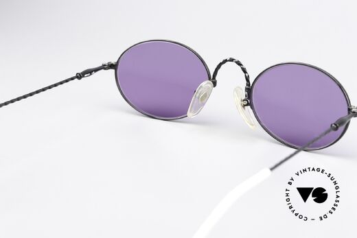 Jean Paul Gaultier 55-0175 Vintage Brille Schwarz Lila, KEINE RETROBRILLE, ein altes ORIGINAL von 1996, Passend für Herren und Damen