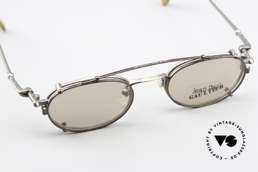 Jean Paul Gaultier 55-0012 Vintage Brille Mit Sonnenclip, die Fassung ist beliebig verglasbar (optisch oder Sonne), Passend für Herren und Damen