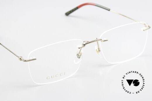 Gucci GG0399O Randlosbrille Made In Italy, Größe: medium, Passend für Herren