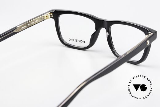 Montblanc MB0322O Brille Eckig Schwarz Vollrand, die Fassung ist auch gleitsichtfähig (medium Größe), Passend für Herren und Damen