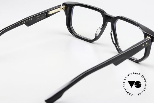 Jacques Marie Mage Saburo Designerbrille Eckig Schwarz, stilvoller und besser geht's nicht (Nr. 229 von nur 500), Passend für Herren