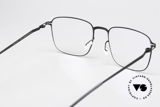 Mykita Iver Brille Eckig Schwarz Metall, genial flexible Brillenfassung: eine Größe passt allen, Passend für Herren und Damen