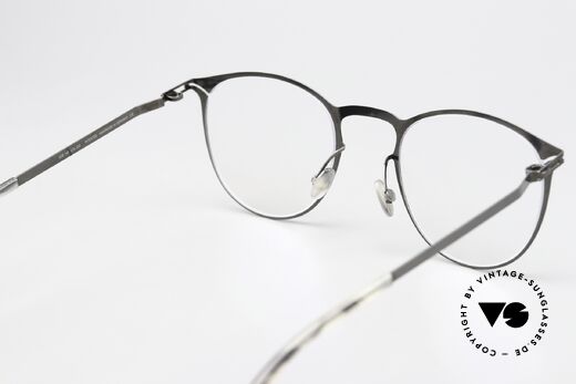 Mykita Malte Pantobrille Shiny Graphite, genial flexible Brillenfassung: eine Größe passt allen, Passend für Herren und Damen