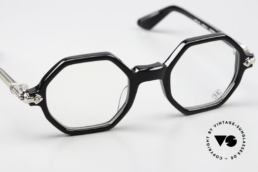 Chrome Hearts Clitco Luxusbrille Achteckig Black, Fassung ist beliebig verglasbar (Gleitsicht), Passend für Herren und Damen