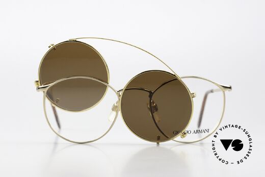 Giorgio Armani 132 Pantobrille Runder SunClip, ungetragen (wie all unsere Armani Brillenfassungen), Passend für Herren und Damen