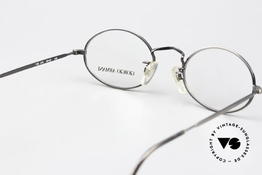Giorgio Armani 118 Rare Alte Ovale 90er Brille, Schließblock-Schrauben: 1 x silber, 1 x antik-silber, Passend für Herren
