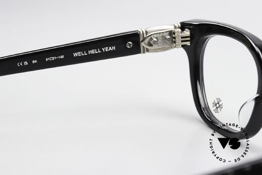 Chrome Hearts Well Hell Yeah Herrenbrille Mit Totenkopf, Größe: medium, Passend für Herren