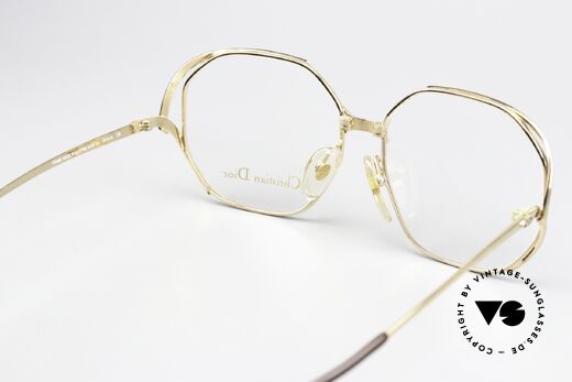 Christian Dior 2476 80er Brille Vergoldet Ladies, diese Rarität ist beliebig verglasbar, Größe 57-15, Passend für Damen