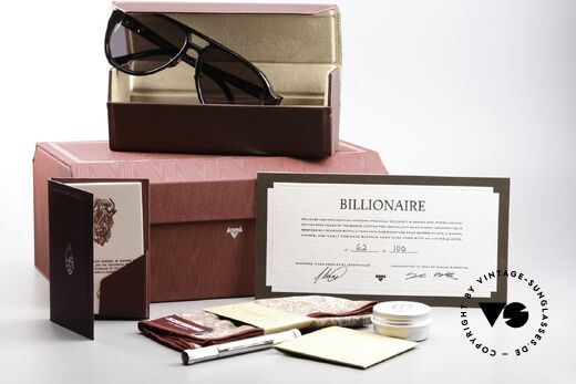 Jacques Marie Mage Billionaire Büffelhorn Aviator Brille, Größe: large, Passend für Herren