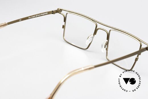 Theo Belgium Ampere Eckige Brille In Messing, altes Theo Original aus der WIRED COLLECTION, Passend für Herren und Damen