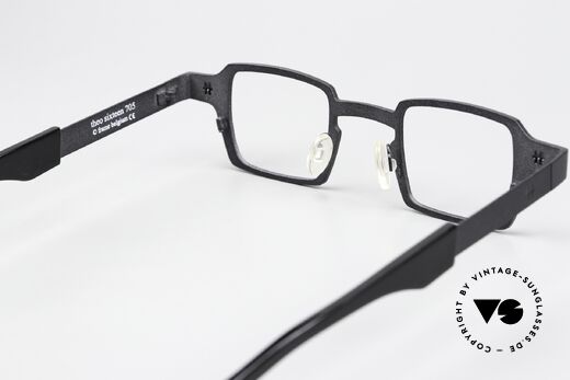 Theo Belgium Sixteen Titanbrille Schwarz Metallic, Glashöhe = 30mm = somit auch gleitsichtfähig, Passend für Herren und Damen