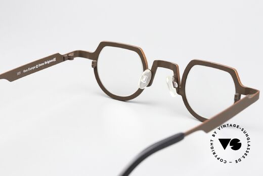 Theo Belgium Europe Titanium Brille Braun Orange, ungetragen; wie alle unsere vintage Theo Brillen, Passend für Herren und Damen