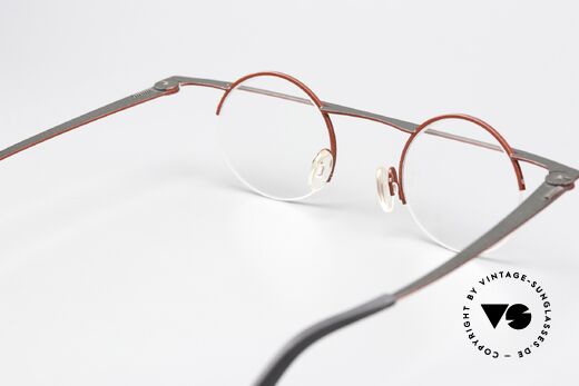 Theo Belgium Gnocchi Designerbrille Halb Randlos, ungetragen; wie alle unsere vintage Theo Brillen, Passend für Herren und Damen