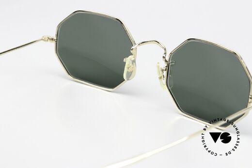 Algha Octag 70er Gold Filled Sonnenbrille, heutzutage gar nicht mehr zu bekommen, Gr. 50°20, Passend für Herren und Damen