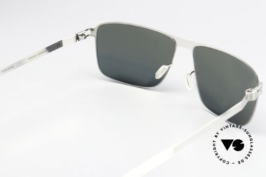 Mykita Greyson Klassische Sonnenbrille Silber, Sonnengläser (100% UV) können auch ersetzt werden, Passend für Herren