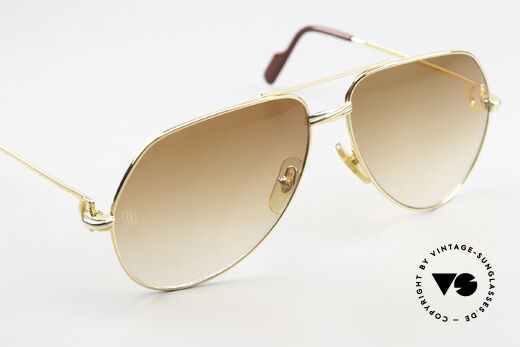 Cartier Vendome Solid Gold - L 18kt Echtgold Brille Solid Gold, kostbares ORIGINAL, LARGE 62-14, 130 mit orig. Gläsern, Passend für Herren