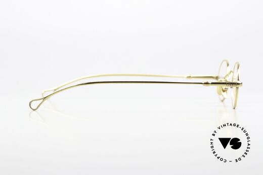 Lunor V 101 Kleine Ovale Brille Vergoldet, die Metallfassung ist für große Sehstärken geeignet, Passend für Herren und Damen