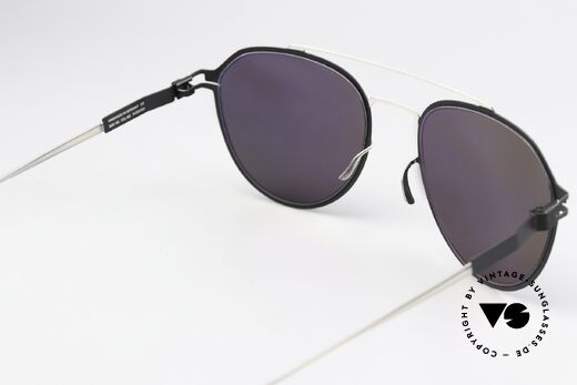 Mykita Harris Sonnenbrille Silver Black Mirror, genial flexible Brillenfassung: eine Größe passt allen, Passend für Herren und Damen