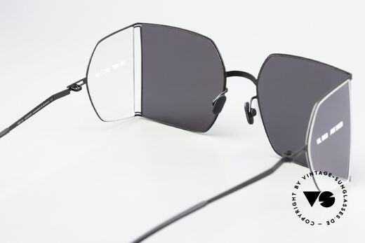 Mykita Helmut Lang HL003 Eckige Brille Seitenscheiben, Qualitätsfassung könnte auch optisch verglast werden, Passend für Herren und Damen