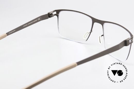 Mykita Monty Eckige Brille Brown Petrol Blue, orig. DEMO-Gläser können beliebig getauscht werden, Passend für Herren