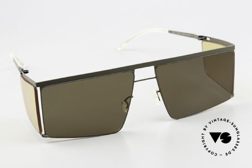 Mykita Helmut Lang HL001 Camou Green Jelly Yellow Sides, entspiegelte Sonnengläser (mit 100% UV Protection), Passend für Herren und Damen Mykita Helmut Lang HL001 Camou Green Jelly Yellow Sides, entspiegelte Sonnengläser (mit 100% UV Protection), Passend für Herren und Damen